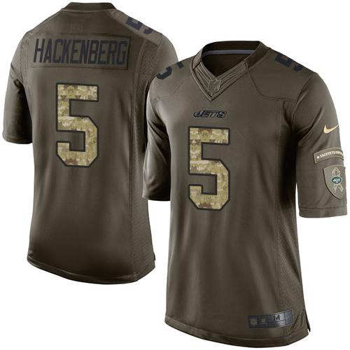 Nike Jets #5 Christian Hackenberg Green Men's Stitched NFL Limited Salute to Service Jersey